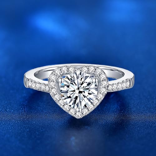 Heart-Shaped 1 Carat Diamond Engagement Rings for Women | Flawless D-Color, Excellent Cut | Romantic Proposal Gift for Women2