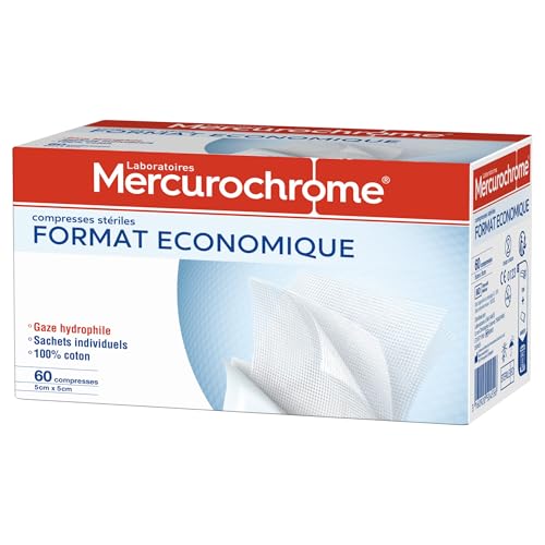 Mercurochrome Kompressen, steril, 5 cm x 5 cm, 60 Stück – 2 Stück
