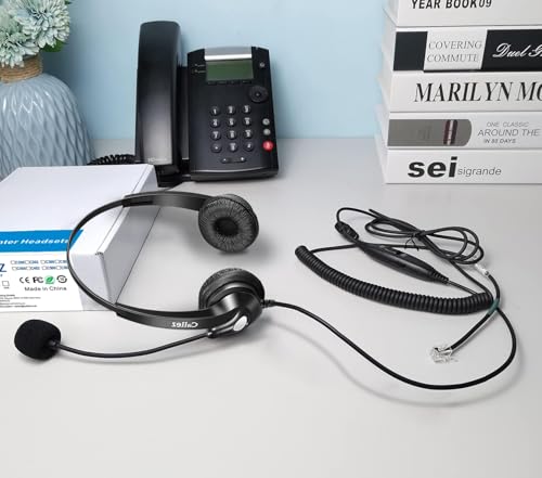 Auriculares RJ9 para teletrabajo y llamadas claras en Polycom Mitel 6