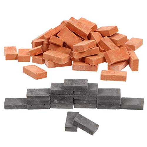 Generic 100 Pcs Mini Tijolos Minúsculos Tijolos para Paisagismo 1: 16 Tijolos Miniatura Vermelhos Mo