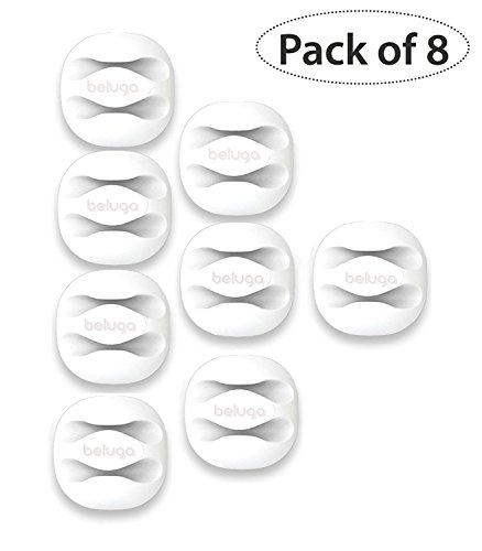 (Pack of 8) BELUGA Cable Clips, Cord Keeper, Cord Management System with 3M