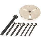 1 Druckplatte, Lochkreis von 14 mm bis 42.5 mm, 1 Spindel M12 x 1.0 mit Zentrierkugel und Außensechskant Antrieb, Schlüsselweite 19 mm, Länge 110 mm