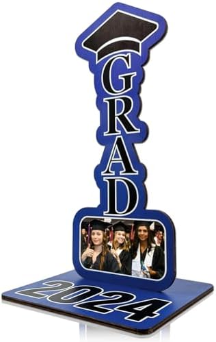 Amazon.com: Blue 2024 Graduation Table Decorations Wooden Personalized ...