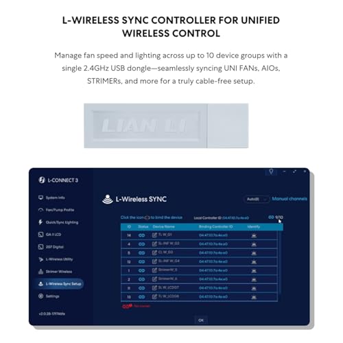 Image of Lian Li UNI Fan TL Wireless 120-Single Pack (Reverse Blade)-2.4 GHz Wireless Signal ARGB Fan-Infinity Mirror-Daisy-Chain-Customizable Lighting-Controller NOT Included & Required - White (12RTL1W1W)
