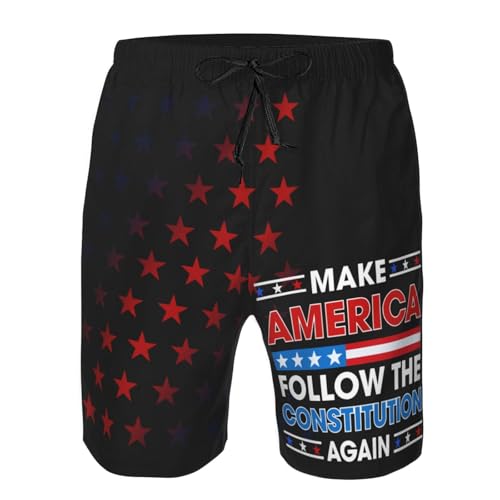 Make America Follow The Constitution Again Men's Beach Shorts Swim Trunks
