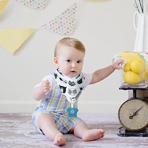 Baby Bandana Drool Bibs 6-Pack and Teething Toys 6-Pack Made with 100% Organic Cotton, Absorbent and Soft Unisex — 사진 2