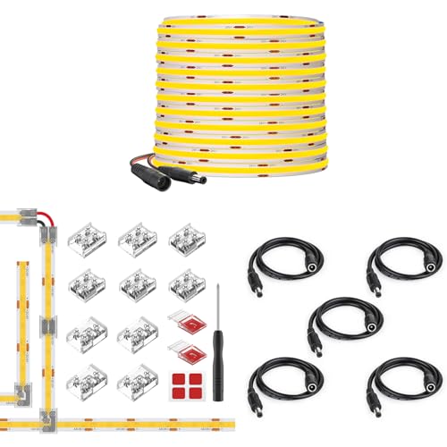 Tira de LED COB 32.8 pies 24V Blanco Cálido Dimmable Flexible miniatura 1