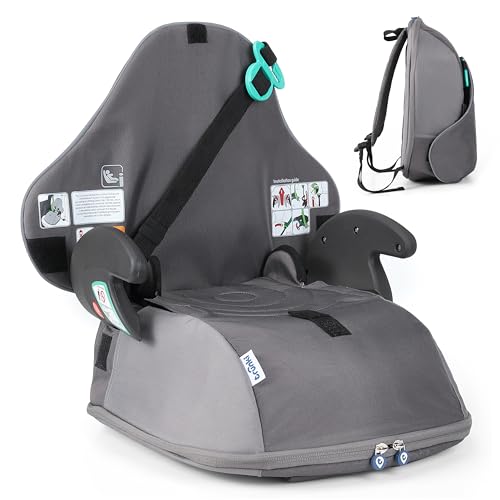 Trunki BoostApak - Seggiolino e zaino per bambini (dai 6 anni in su) – seggiolino auto da viaggio i-Size, 8 l, approvato per bambini da 126 a 150 cm, grigio