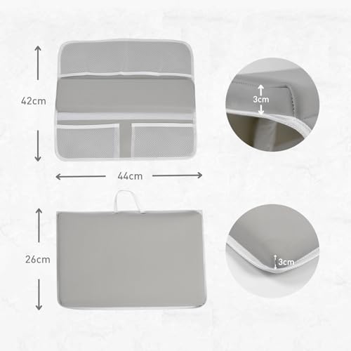 Image of Comfortable Bath Kneeler and Elbow Rest Pad Set- Thick Non-Slip Memory Foam Bath Mat Set,Quick Dry Baby Bathtub Cushion with Storage Toy Organizer Pockets