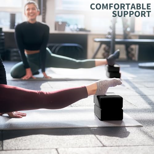 Image of Yoga Blocks 2 Pack, 9x6x3in Pilates Block, Non-Slip Foam Brick for Exercise