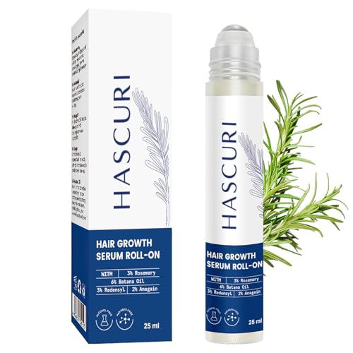 5-in-1 Hair Growth Serum Roll-On with Rosemary, Redensyl, Anagain, Ginger & Batana Oil – DHT Blocker Scalp Serum for Thinning Hair, Hair Regrowth Treatment for Women and Men
