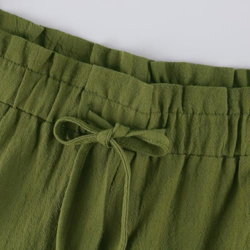 Womens Linen Pants Wide Leg Drawstring Waist Trousers Summer Causal Lightweight Flowy Pants with Pockets4