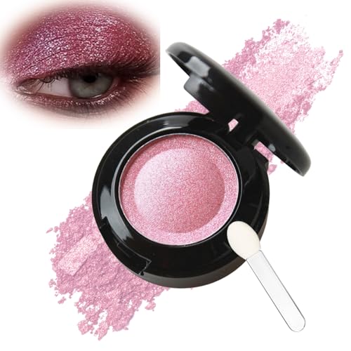 Light Pink Highly Pigmented Glitter Eyeshadow Palette – Waterproof & Blendable, Longwear Shimmer Pressed Powder, Smooth Texture, Fade-Proof, With Mirror & Brush, Suitable for Day Night Makeup
