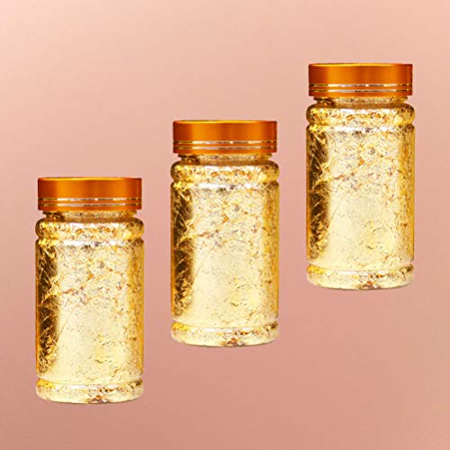 HEALLILY 3 Pcs Flocos de Folha de Ouro de Papel de Folha Metálica para Diy Artesanato Pintura Dourad