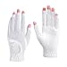 GREUS 1 Pair Golf Gloves Women Fingerless Breathable Mesh UV Protection Anti-Slip Left & Right Hand Golfing Gloves Lightweight Driving Sports Gloves (White, Large)