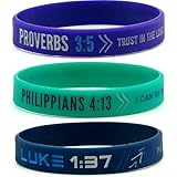 Inkstone Christian Silicone Wristbands – WWJD Bracelets with Philippians 4:13 Luke 1:37 Proverbs 3:5 – Easter Basket Stuffers, Christian Gifts for Men, Pulseras Para Hombres