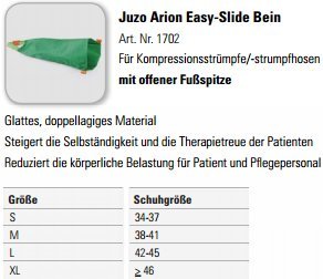 Juzo Arion Easy de Slide Pierna – Ayuda para medias de compresión con soporte Punta Abierta de l