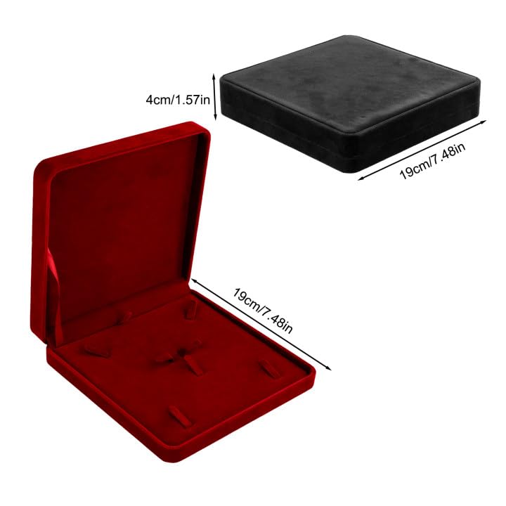 Coffret Bijoux Cadeau Wisebom Boîte à Bijoux En Velours - Boîte à Bijoux En Peluche - Boîte Cadeau En Velours Pour Femme - Pour Bijoux, Bracelet, Collier, Boucles D'oreilles, Bague (rouge Vin