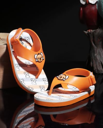 Image of Duosoft Kids Flip Flop Sandals with Bear Motif, Slippers for Baby Girl and Baby Boy, Indoor and Outdoor Slipper for Kids with Strap (K-401)