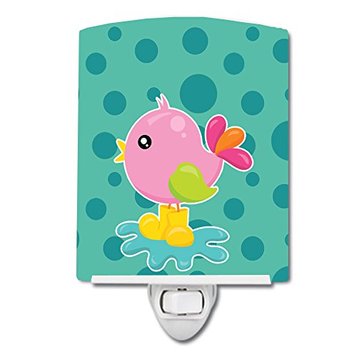 Lámpara de noche cerámica con diseño de pájaro multicolor