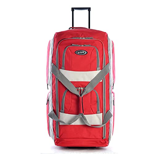 Olympia U.S.A. 26 inch 8 Pockets Wheeled Rolling Duffel Bag Water Resistant Luggage Lightweight Travel Suitcase with Retractable Handle