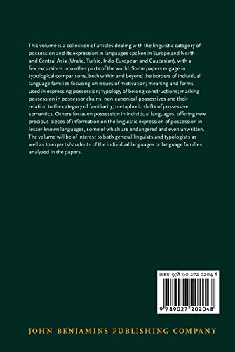 Possession in Languages of Europe and North and Central Asia: 206 (Studies in Language Companion Series)