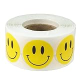 Gran cantidad: viene con 500 pegatinas de cara sonriente de 2,5 cm, satisface sus necesidades de uso a largo plazo.