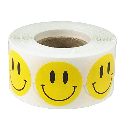 Smiley-Gesichts-Aufkleber, 500 Stück 2,5 cm / 1 Zoll Happy Face Sticker Dot Teachers Record Reward Stickers Cover