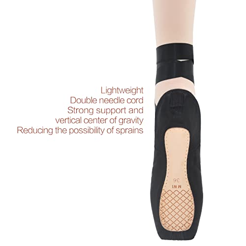 IJONDA Adult Ballet Pointe Shoes for Girls and Women with Toe Pads and Mesh Bag2