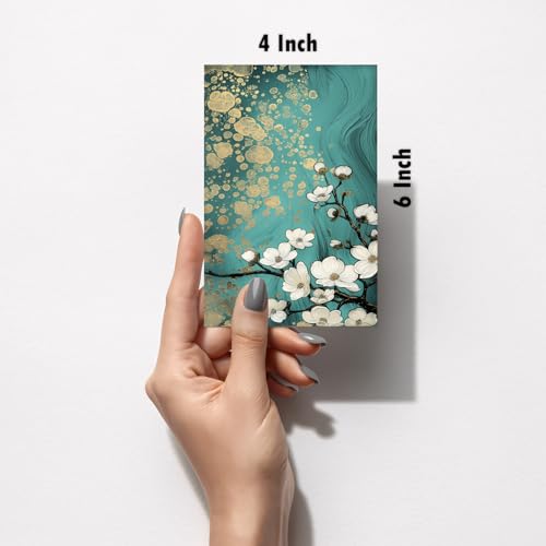 Image of Elegant Teal Gold & White Floral Art Print Set - Set of 2-4x6 Inch - Board (Pack of 6) - Sticker (Pack of 6) Wall Room Decoration art Poster Prints