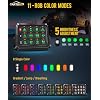 Partsam 265 Ft Wireless RGB 12 Gang Switch Panel Universal Circuit Control Relay System Box Toggle Momentary Strobe Switch Pod w/3 Silicone Button 5 Brightness Levels for Offroad Truck RV ATV UTV Boat