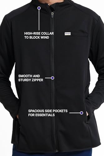 Image of KNYA DRIFT Jacket - Black | Premium Polyester Fleece with Ecolite Fabric | Men