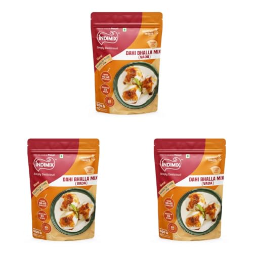 Image of INDIMIX Ready-to-Cook Dahi Bhalla Mix | Instant & Fluffy | No Preservatives | Premium Urad Dal | 500g (Pack of 3)