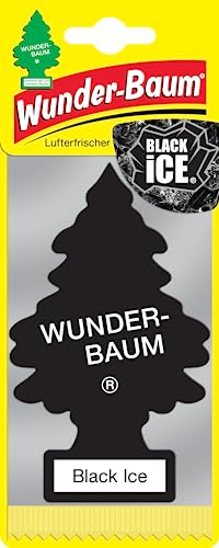 WUNDER-BAUM Auto-Lufterfrischer I Anhänger für langanhaltenden Duft im Auto oder zu Hause I Black Ice, 1 Stück