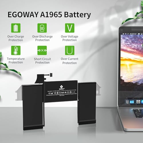 Image of A1708 A2159 A2289 A2338 Battery, Egoway Replacement Battery for A1713 A2171, Compatible with Mac Book Pro 13 Inch (Late 2016, Mid 2017, Mid 2019, 2020), EMC 2978 3164 3301 3456 3578