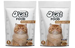 OCat Adult Cat Food with Chicken Flavor Complete Food for Adult Cats 1 Kg ( Buy 1 Get 1 Free )