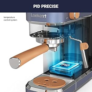 Laekerrt espresso machine expresso coffee machines 20 bar cafetera espresso with milk frother steam wand for home compact small stainless steel coffee maker for latte and cappuccino blue  urban country home decor