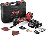 【Ce que vous obtenez】 1 *Outil oscilant sans fil TEENO, 1*batería de 20V; 1 * 1 hora de carga rápida; 1 * lame de scie, 1 * lame de gratoir rigide, 1 * patin de ponçage triangulaire & 10 * papiers de ponçage, 1 * Lame de scie demi lune bois,1 * Lame de scie mentale demi lune, 1 * Manuel utilisateur