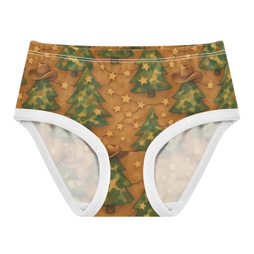 Joisal Christmas Trees Vintage Brown Little Girl Panties Girls Underwear Toddlers Cotton Fancy Undies Kids Briefs 2t