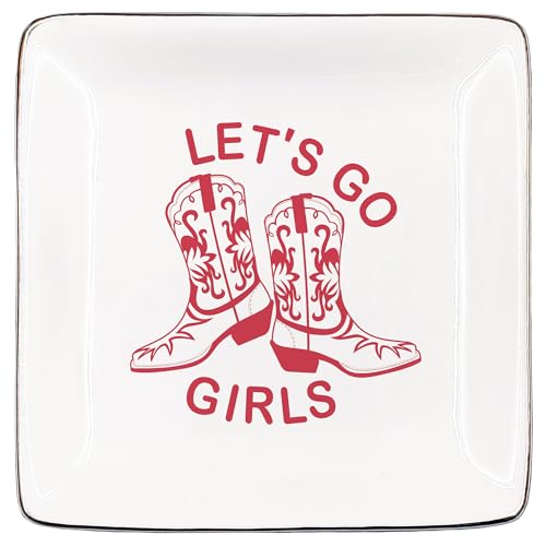 Let's Go Girls Preppy Cowgirl Jewelry Trinket Dish