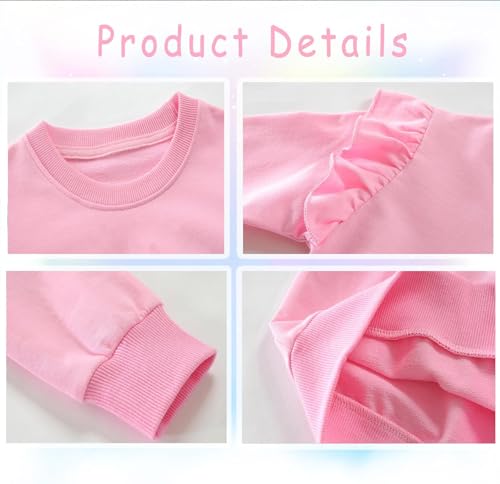 Image of EULLA Toddler Girls Christmas Sweatshirt Long Sleeve Snowman Deer Santa Claus Xmas Holiday Shirts for Kids Sweater 2-7 Years
