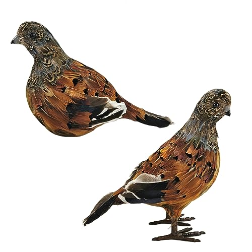 Naturevibe NFF2 Nature Vibe 7.5 Inches Feathered Quail Decor,Set Of 2 Artificial Woodland Animals Figurines cover