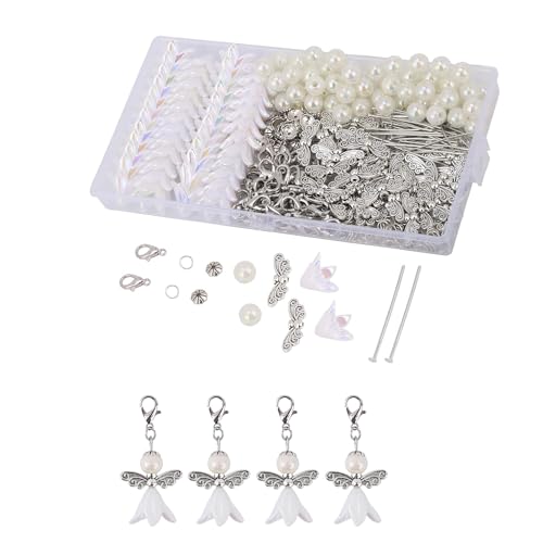 50 lots de pendentifs ange gardien à faire soi-même, charms d'ange à faire soi-même mini petits anges cadeaux, pendentifs ange gardien porte-clés ange...