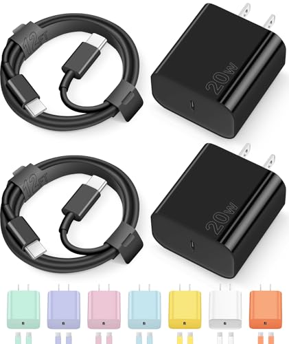 Image of iPhone 17 16 15 Charger Fast Charging Type C Chargers USB C Charger Block iPhone 17 16 15 Air Pro Max Chargers with 12FT Cable for iPhone 17 /17 Plus /17 Pro Max /16 /16 Plus /16 Pro Max /15 Pro Max(Black)