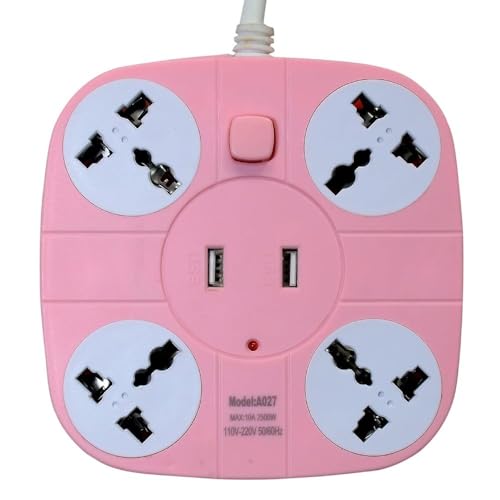 Image of 4 Socket Extension Board with 2 USB Ports | Surge Protector | Universal Compatibility | Heavy Duty Cable | Overload Protection.