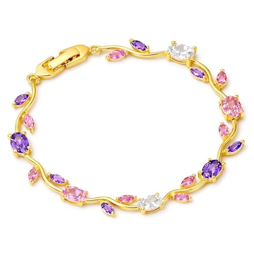 Image of THYNOX Tulip Bracelet for Women Stylish | Gold Plated Crystal Floral Jewellery | Adjustable Chain Wrist for Women & Girls Stylish | Elegant Tulip Bracelet for Women, Party & Daily Wear Accessory
