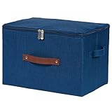 VinneGenzz Storage Bins with Zipper Lid Cotton Linen Fabric Lidded Storage Baskets Boxes Foldable Washable Closet Shelf Clothes Organizer...