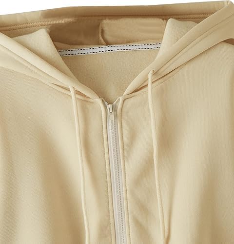 Image of Solid Long Hooded Neck Hoodie Zipper Crop Jacket for Women's