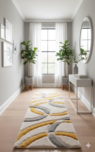 Image of Contemporary Shaggy Carpet Runner - 2x6 ft Soft Touch Rug for Sleek Home Styling and Everyday Comfort