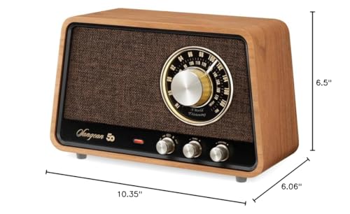 Sangean WR-55 AM/FM/Bluetooth/AUX Premium Analog Wooden Cabinet Radio 50th Anniversary Edition
